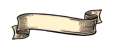 Kurdele beyaz arka planda izole edilmiş. Menü, poster, web ve etiket için vektör rengi eski gravür. Grafik biçiminde çizilmiş el.