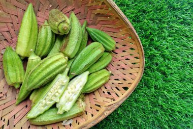 Kate Bhendi or Bhindi or okra used to prepare aamati witch is one of the most popular indian recipe. Louisiana Short Pod Heirloom Okra. clipart