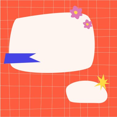 Notlar, not defterleri veya soyut ögeleri içeren kartpostallar için şablon sayfası 