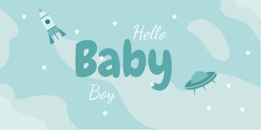 Merhaba bebek erkek kartı.
