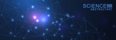 Yapay zeka teknolojisi soyut arka plan. Yapay zeka yaratıcı sanat afişi konsepti dijital stilde. Mesaj için yeri olan yüksek teknoloji posteri. Gelecekçi tasarım ögesi