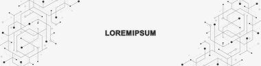 Soyut teknoloji arka plan çizgilerini ve noktaları altıgenlerle birleştiriyor. Modern altıgenler teknoloji konsept tasarım arka planı. Vektör illüstrasyonu