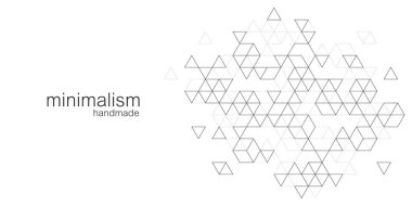 Üçgen ve altıgen şekilli teknoloji soyut arka planı. Başlık, web afişi, web sitesi, sunum için üçgen geometrik doku.