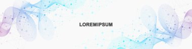 Bağlı çizgi ve noktalarla Geometrik soyut arkaplan. Yapı molekülü ve iletişim. Büyük Veri Görselleştirme. Tıp, teknoloji, bilim geçmişi