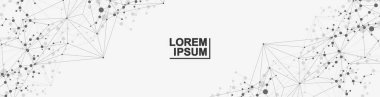 Modern soyut molekül yapısı bilim ya da tıbbi altyapı için. DNA sarmalı ya da atom görselleştirmesi. Moleküler dalga akışı soyut arkaplan. Vektör illüstrasyonu.