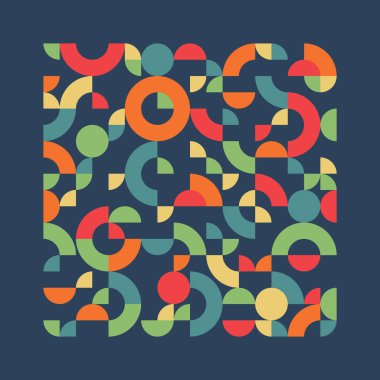 Bauhaus geometrik model arka planı. Başlık, web afişi, web sitesi, sunum için vektör modu soyut Bauhaus deseni.