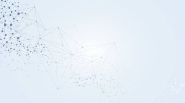 Yapısı molekül ve iletişim. DNA, atom, nöronlar. Bilimsel kavram tasarımınız için. Bağlantılı çizgilerin noktalı. Tıp, teknoloji, kimya, Fen arka plan vektör çizim