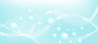 Moleküler yapı DNA, atom, nöronlar. Tasarımın için bilim konsepti. Noktalarla birleştirilmiş çizgiler. Tıbbi, teknoloji, kimya, bilim geçmişi illüstrasyonu