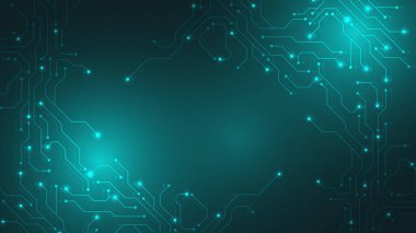 Devre kartı dijital soyut arkaplan. Anakart teknoloji doku tasarımı. Yapay zeka yarı iletken ve bilgisayar işlemcisi teknoloji bg 'de. Vektör illüstrasyonu.