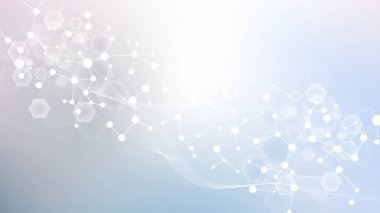 Altıgen soyut arkaplan. Büyük Veri Görselleştirme. Genel ağ bağlantısı. Tıp, teknoloji, bilim geçmişi. Vektör illüstrasyonu