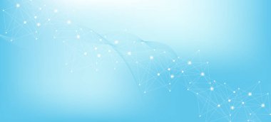 Yapı molekülü ve iletişim DNA, atom, nöronlar. Tasarımın için bilim konsepti. Noktalarla birleştirilmiş çizgiler. Tıp, teknoloji, kimya, bilim geçmişi. resimleme