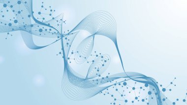 Yapısı molekül ve iletişim. DNA, atom, nöronlar. Bilimsel kavram tasarımınız için. Bağlantılı çizgilerin noktalı. Tıp, teknoloji, kimya, Fen arka plan vektör çizim