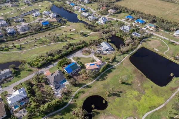 Uragano Ian Distrutto Case Nella Zona Residenziale Della Florida Sul — Foto Stock