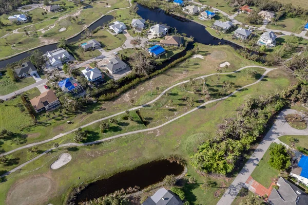 허리케인 이안은 코스에서 플로리다 지역을 파괴했습니다 자연재해와 — 스톡 사진