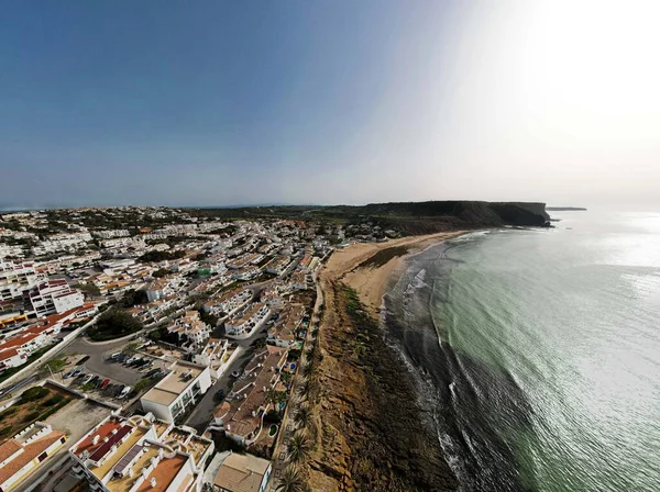 拉各斯阿尔加维葡萄牙南部海岸的Luz空中 — 图库照片