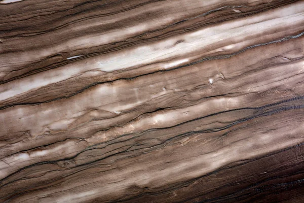 Textura Única Quartzo Natural Brown Camadas Claras Escuras Diagonal — Fotografia de Stock