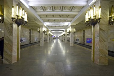 Taşkent Özbekistan 23 Mart 2025 Khamid Alimcan Metro İstasyonu İçi