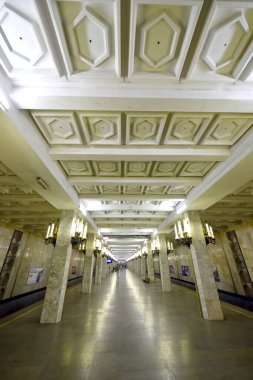 Taşkent Özbekistan 23 Mart 2025 Khamid Alimcan Metro İstasyonu İçi