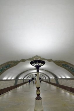 Taşkent Özbekistan 23 Mart 2025 Khamid Alimcan Metro İstasyonu İçi