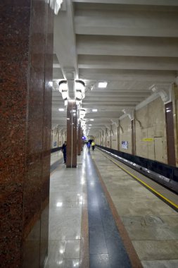 Taşkent Özbekistan 24 Mart 2025 Abdulla Kodiriy Metro İstasyonu 'nun içi