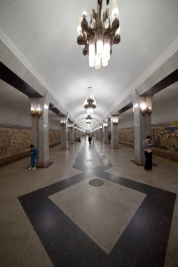 Taşkent, Özbekistan 24 Mart 2025 Beruniy Metro İstasyonu İçişleri