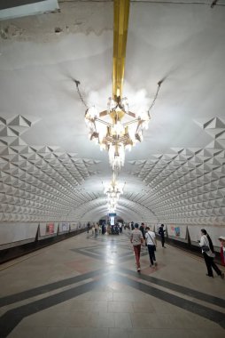 Taşkent, Özbekistan 24 Mart 2025 Beruniy Metro İstasyonu İçişleri