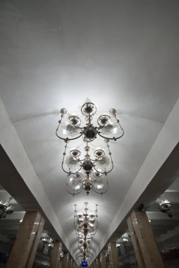 Taşkent, Özbekistan 24 Mart 2025 Yunus Rajabiy Metro İstasyonu İçişleri