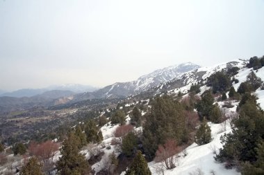 Amirsoy Resort Özbekistan 22 Mart 2025 'te Amirsoy tatil beldesi çevresinde