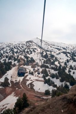 Amirsoy Resort Özbekistan 22 Mart 2025 'te Amirsoy tatil beldesi çevresinde
