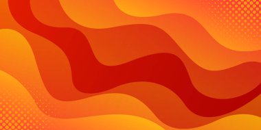Soyut renkli turuncu-kırmızı sıvı dalga arkaplanı. Gradyan dinamik duvar kağıdı. Şablonlar, satış afişleri, işletmeler, reklamlar, etkinlikler, web ve sayfalar için elverişli