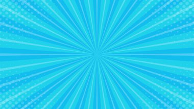 Parlak mavi soyut arkaplan. Mavi çizgi roman efekt arka planı yarım tonlu. Şablonlar, satış afişleri, etkinlikler, reklamlar, web, sayfalar ve diğerleri için uygun