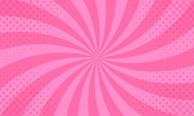 Yarım tonlu pembe çizgi roman efekt arka planı. Pop Art 'ın çizgi roman tarzı vektör arka planı. Şablonlar, satış afişleri, etkinlikler, reklamlar, web ve sayfalar için uygundur
