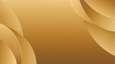 Lüks Stili Soyut Düz Eğriler ile Zarif Altın Arkaplan. Şablonlar, pankartlar, kapaklar, ödüller, satışlar, etkinlikler, web siteleri, sayfalar ve daha fazlası için elverişli