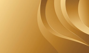 Lüks Stili Soyut Düz Eğriler ile Zarif Altın Arkaplan. Şablonlar, pankartlar, kapaklar, ödüller, satışlar, etkinlikler, web siteleri, sayfalar ve daha fazlası için elverişli