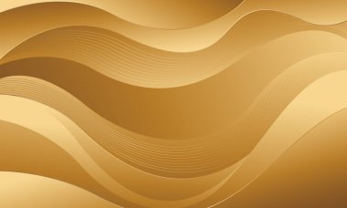 Lüks Stili Soyut Düz Eğriler ile Zarif Altın Arkaplan. Şablonlar, pankartlar, kapaklar, ödüller, satışlar, etkinlikler, web siteleri, sayfalar ve daha fazlası için elverişli