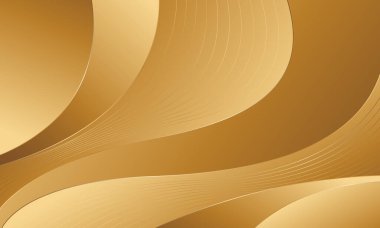 Lüks Stili Soyut Düz Eğriler ile Zarif Altın Arkaplan. Şablonlar, pankartlar, kapaklar, ödüller, satışlar, etkinlikler, web siteleri, sayfalar ve daha fazlası için elverişli