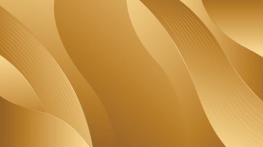 Lüks Stili Soyut Düz Eğriler ile Zarif Altın Arkaplan. Şablonlar, pankartlar, kapaklar, ödüller, satışlar, etkinlikler, web siteleri, sayfalar ve daha fazlası için elverişli