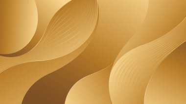 Lüks Stili Soyut Düz Eğriler ile Zarif Altın Arkaplan. Şablonlar, pankartlar, kapaklar, ödüller, satışlar, etkinlikler, web siteleri, sayfalar ve daha fazlası için elverişli