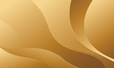 Lüks Stili Soyut Düz Eğriler ile Zarif Altın Arkaplan. Şablonlar, pankartlar, kapaklar, ödüller, satışlar, etkinlikler, web siteleri, sayfalar ve daha fazlası için elverişli