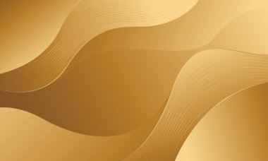 Lüks Stili Soyut Düz Eğriler ile Zarif Altın Arkaplan. Şablonlar, pankartlar, kapaklar, ödüller, satışlar, etkinlikler, web siteleri, sayfalar ve daha fazlası için elverişli