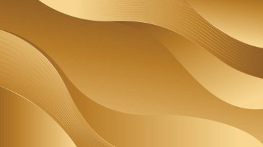 Lüks Stili Soyut Düz Eğriler ile Zarif Altın Arkaplan. Şablonlar, pankartlar, kapaklar, ödüller, satışlar, etkinlikler, web siteleri, sayfalar ve daha fazlası için elverişli