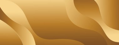 Lüks Stili Soyut Düz Eğriler ile Zarif Altın Sancak Arkaplanı. Web pankartları, şablonlar, kartlar, kapaklar, ödüller, satışlar, etkinlikler, sayfalar ve daha fazlası için uygundur