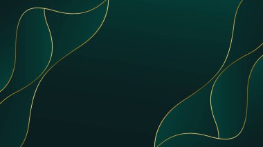 Altın çizgileri olan zarif zümrüt yeşili lüks arka plan. Modern dalga duvar kağıdı, şablonlar, afişler, sunumlar, iş dünyası, reklamlar, ödüller, web siteleri ve sayfalar için mükemmeldir.