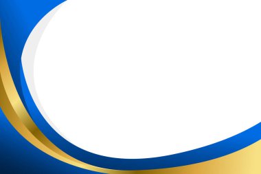 Zarif mavi ve altın soyut eğri arka plan. Modern lüks tasarım. Davetler, ödüller, şablonlar, afişler, kapaklar, posterler, sunum, web siteleri ve sayfalar için uygundur