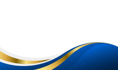 Zarif mavi ve altın soyut eğri arka plan. Modern lüks tasarım. Davetler, ödüller, şablonlar, afişler, kapaklar, posterler, sunum, web siteleri ve sayfalar için uygundur