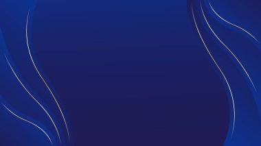 Zarif Mavi ve Altın Soyut Dalga Arkaplanı. Modern lüks tasarım. Davetler, ödüller, şablonlar, afişler, kapaklar, posterler, sunumlar, web ve sayfalar için uygundur