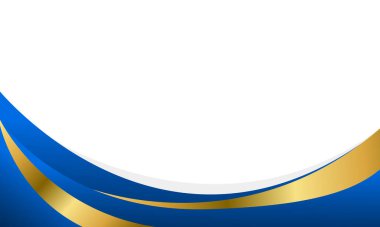 Zarif mavi ve altın soyut eğri arka plan. Modern lüks tasarım. Davetler, ödüller, şablonlar, afişler, kapaklar, posterler, sunum, web siteleri ve sayfalar için uygundur