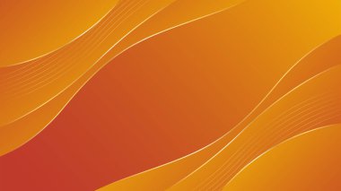 Lüks Eğri Altın Çizgileri olan zarif Soyut Turuncu Arkaplan. Satışlar, reklamlar, davetiyeler, ödüller, şablonlar, afişler, posterler, web ve sayfalar için elverişli