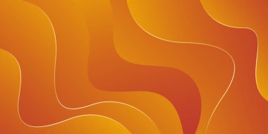 Altın çizgileri olan soyut turuncu lüks arka plan. Zarif dalga modern duvar kağıdı. Satışlar, reklamlar, etkinlikler, ödüller, web, sayfalar ve diğerleri için şablon afişi