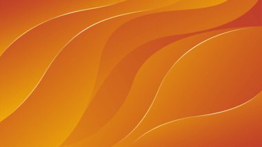 Altın çizgileri olan soyut turuncu lüks arka plan. Zarif dalga modern duvar kağıdı. Satışlar, reklamlar, etkinlikler, ödüller, web, sayfalar ve diğerleri için şablon afişi